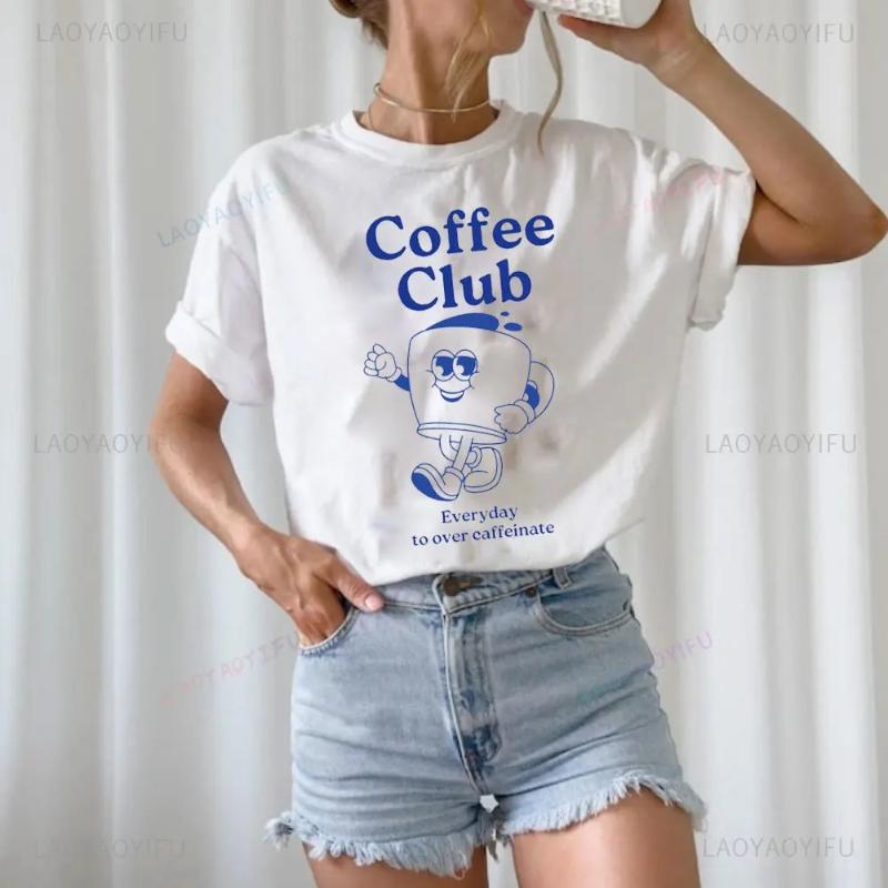 Coffee Club Lover Shirt Coffee  T-Shirt Coffee-Lover G Graphic T Shirts Women Clothing Tops Aesthetic Clothes