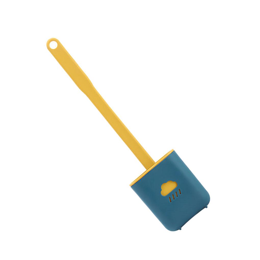 Silicone Toilet Brush With Holder Creative Cleaning Brush Set Soft Plastic Brush Long Handle Brush Toilet Brush Kitchen Bathroom синий