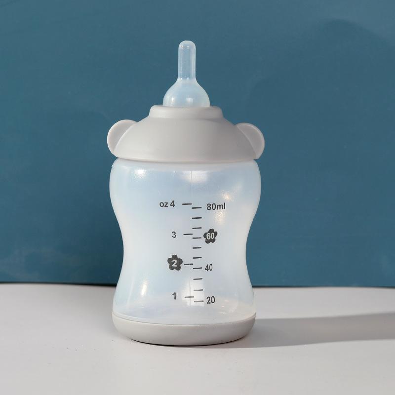 Pet Baby Bottle, Kitten Feeding Device with Silicone Nipple, Newborn Puppy Feeding Set, Rabbit Pet Supplies, Baby Bottle Set Little Bear серый