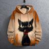 Pánská mikina ležérní s dlouhým rukávem s kapucí pulovr zvířecí potisk top podzimní móda nadměrná velikost vintage pánská mikina streetwear