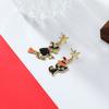 Halloween Cat Witch Star Earrings Women Zinc Alloy Dangle Studs Lightweight Fashion Jewelry