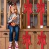 Party Decoration Large Size Christmas Cabinet Door Ribbon Bow Self-adhesive Green/Red Gift Wrapping Bow Window Bow New Year