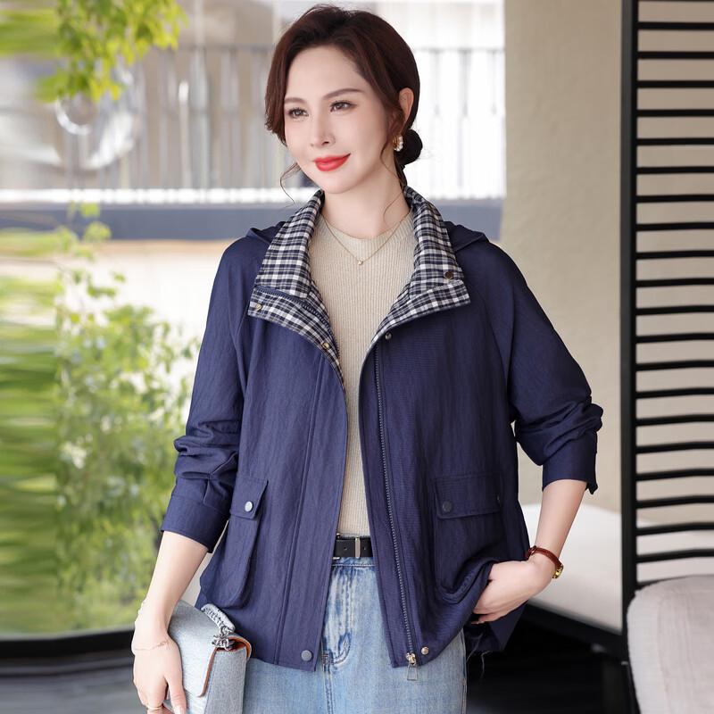 Mid-Aged Women's Spring Loose Windbreaker Jacket