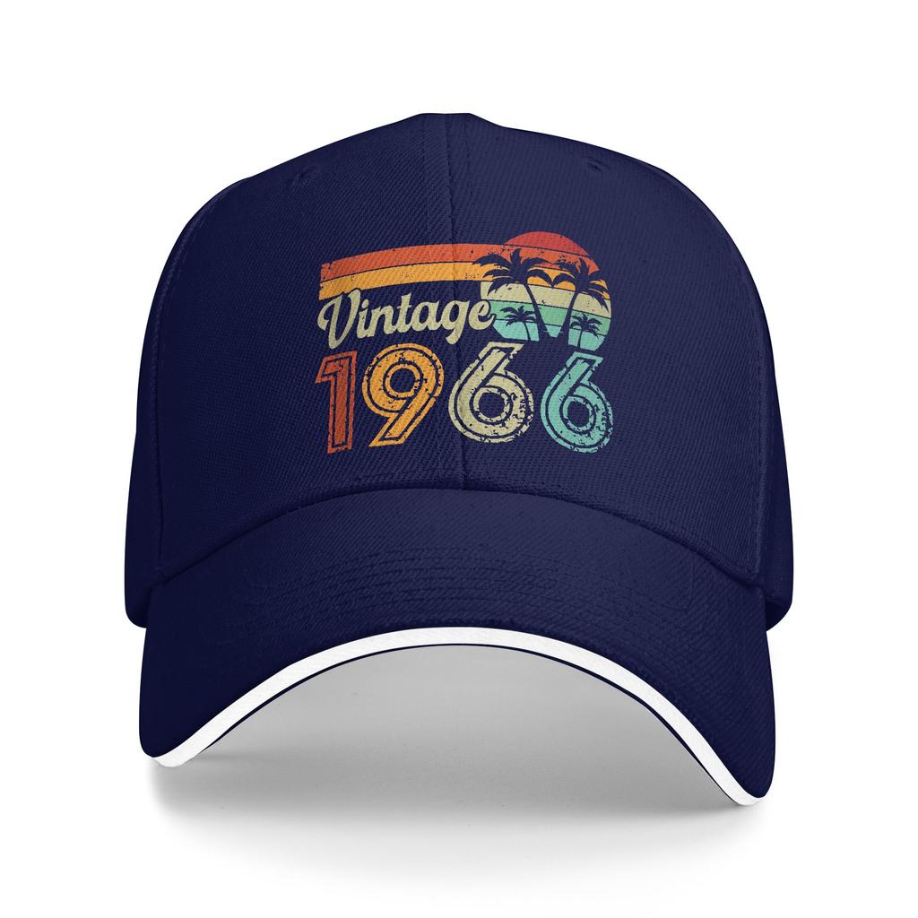 Vintage 1966 Made In 1966 60th Birthday Gift Casual Baseball Cap Tennis Skate Trucker Hat Summer Sunscreen Men Snapback Cap