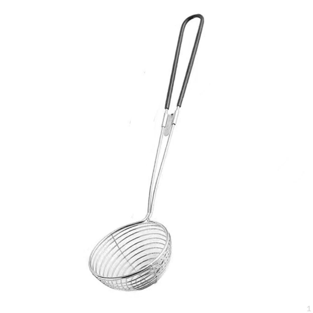 Schaumlöffel Sieb Netz Ergonomischer Griff Bratlöffel Küchenzubehör für Früchte,