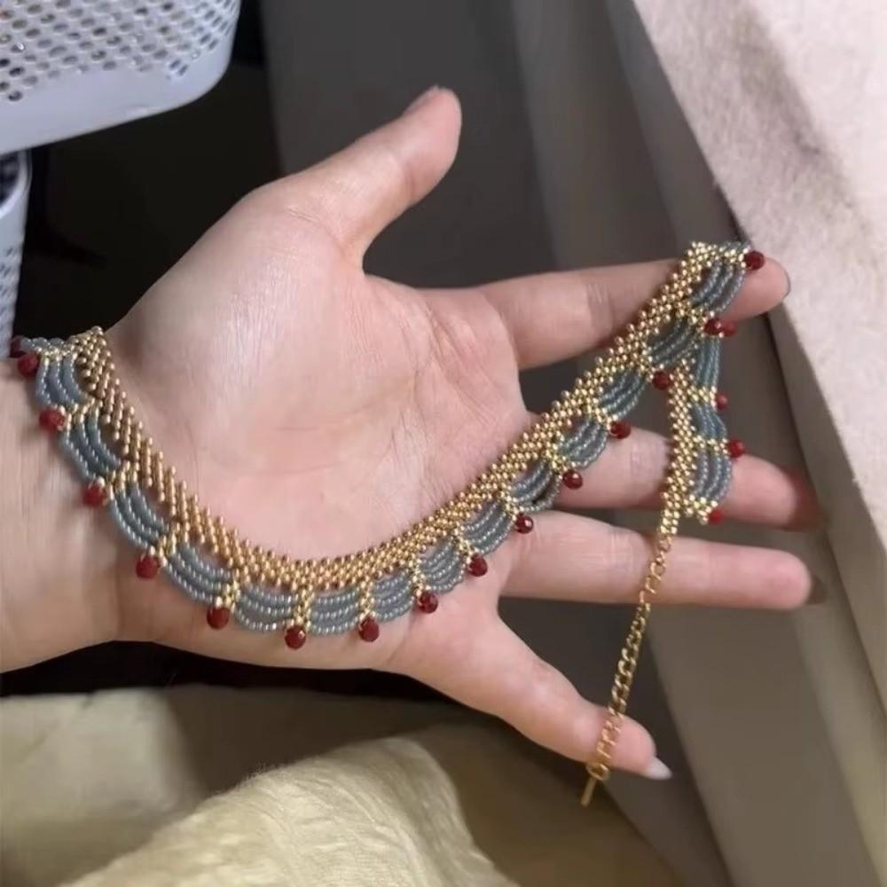 Beaded Design Bead Necklace Lace Lace Necklace New Chinese Style Necklace For Women Gift