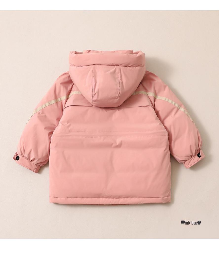 Girls' Winter Down Jacket: Mid-Length, Thickened, 90% Down, Suitable for Medium and Large Sizes - Style 2025.