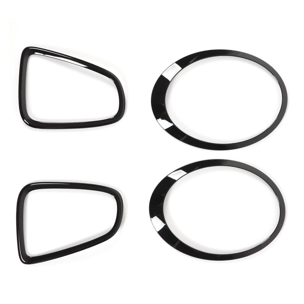 4pcs Gloss Black Headlight Taillight Surround Cover Trims Replacement for Mini R56 R57 R58 R59 Cooper S JCW 2007‑2015