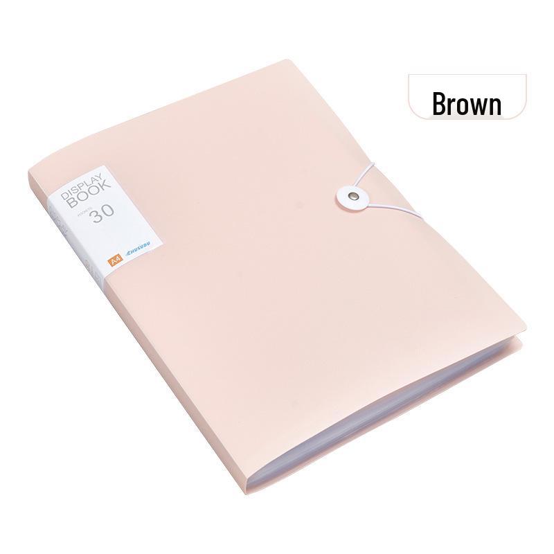 A4 Transparent Morandi Binder & Document Storage Bag 30 Pages