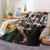 1Pc Cartoon Print Flannel Blanket, High Quality Comfortable for All Seasons, Home Decor, Warmth and Comfort, Perfect for Christmas Birthday Gift