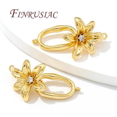 Connectors For Jewelry 18K Gold Plated Fasteners For Bracelets Flowers Shape Clasps Accessories For DIY Needlework Pearls Beads