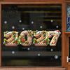 Storefront Holiday Decorations 2027 Gingerbread Christmas Static Window Clings Xmas New Year Decals with Santa Claus Glass Stickers Snowman