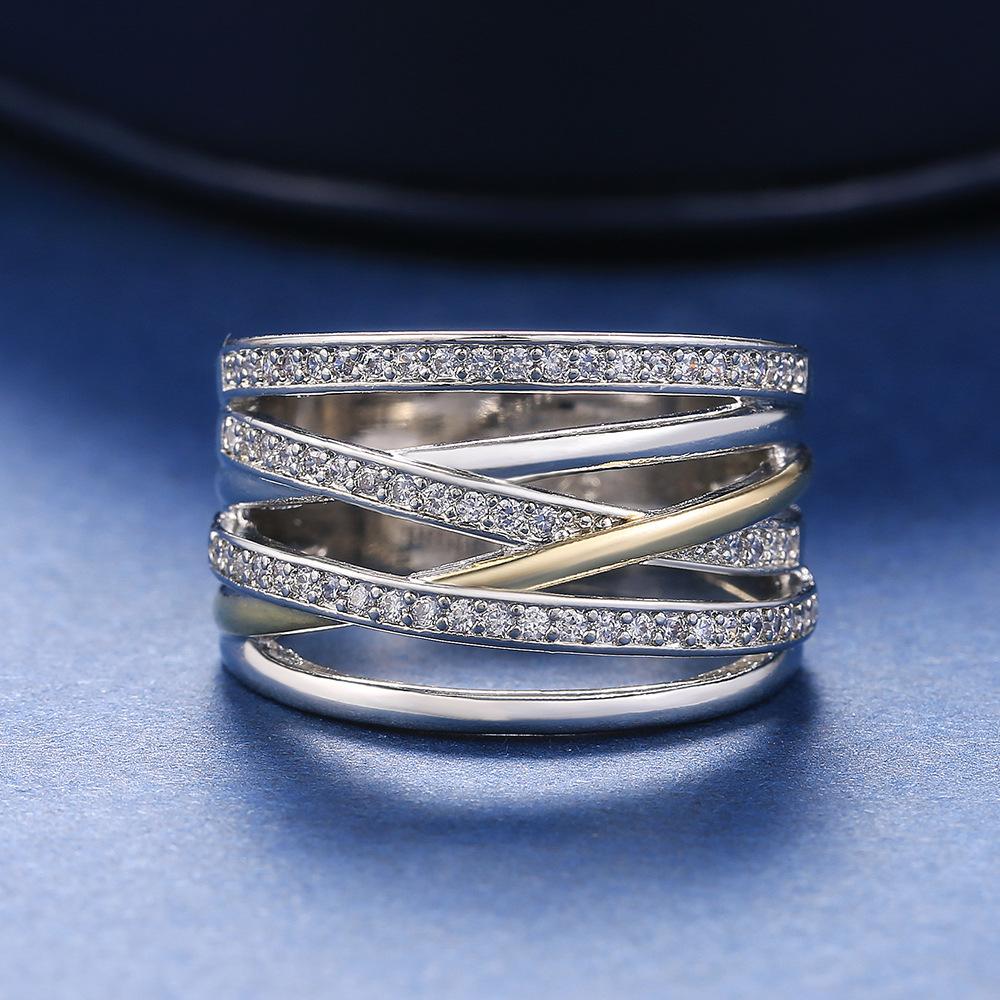 Creative Multi-Line Winding Multi-Row Inlaid Zircon Ring, Trendy Ring Trendy Ring