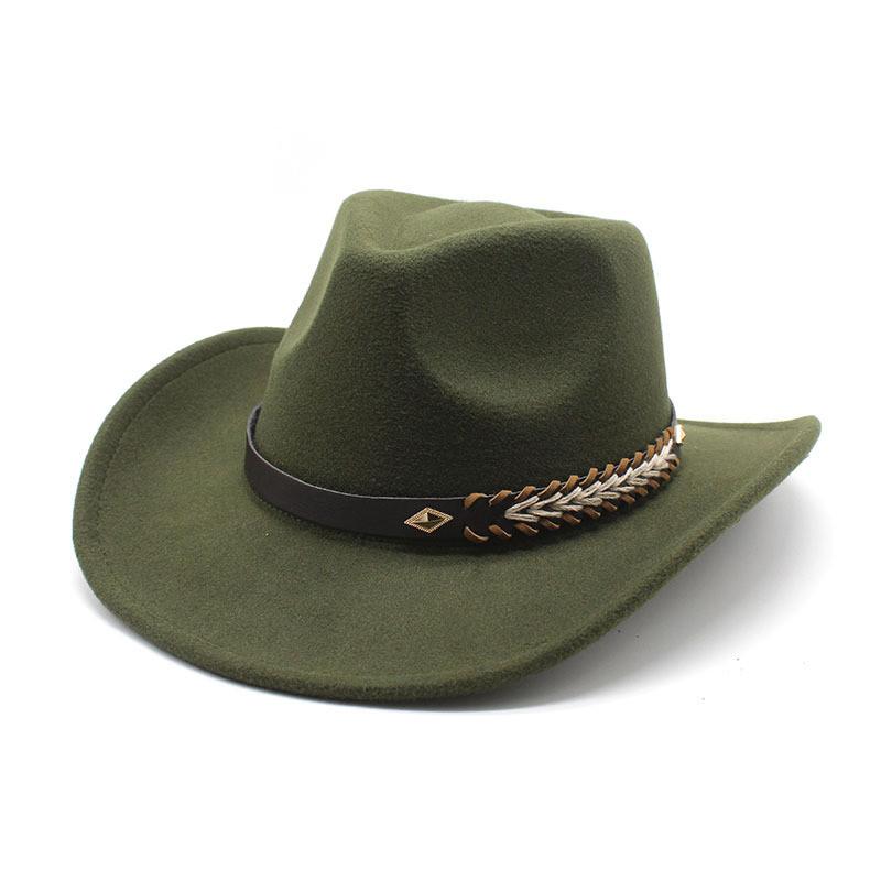Punk Wool Felt Hat With Wide Brim And Sun Protection For Men And Women In Fall Winter