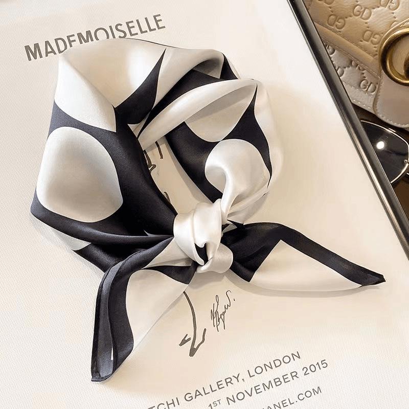 70cm Versatile Fashionable Mulberry Imitation Silk Scarf for Middle-Aged & Elderly - Summer Neck Protection