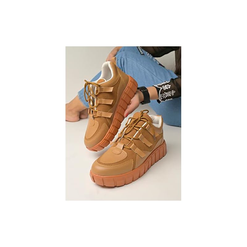 Shoetopia Girls Jm-51 Tan Sneaker - 7 Uk (Girls-Jm-51-Tan) 7 UK дубильная кора