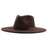 European and American Big-brimmed Jazz Hat, Autumn and Winter Men's and Women's British Woolen Hat, Convex Top Felt Top Hat
