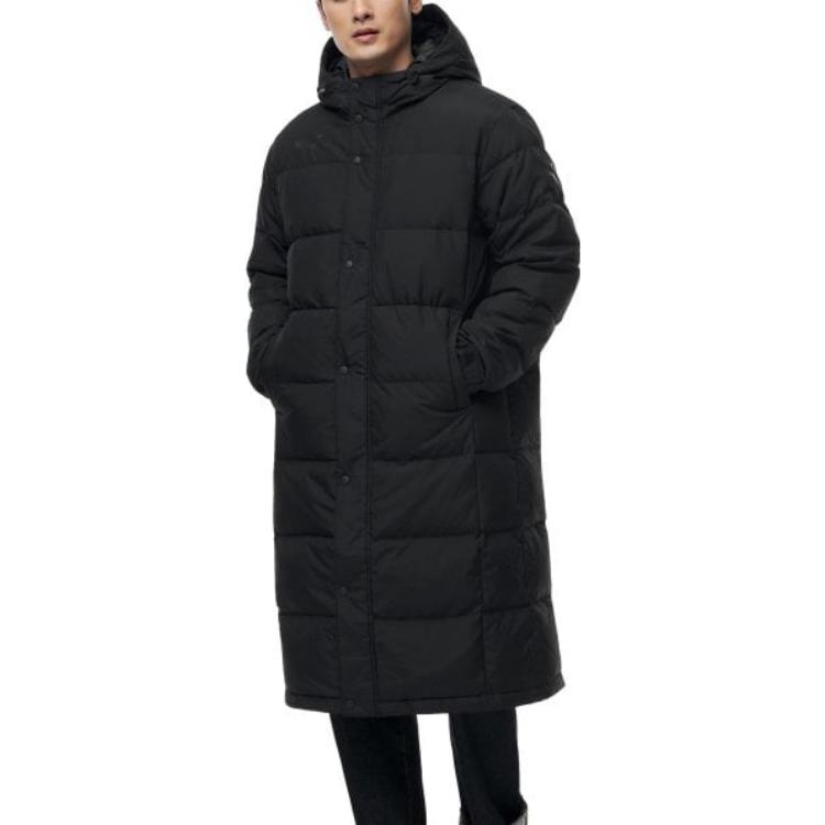 Puma Chaqueta Larga Acolchada con Capucha y Estampado de Letras Unisex Ropa Exterior Negro 932547-01