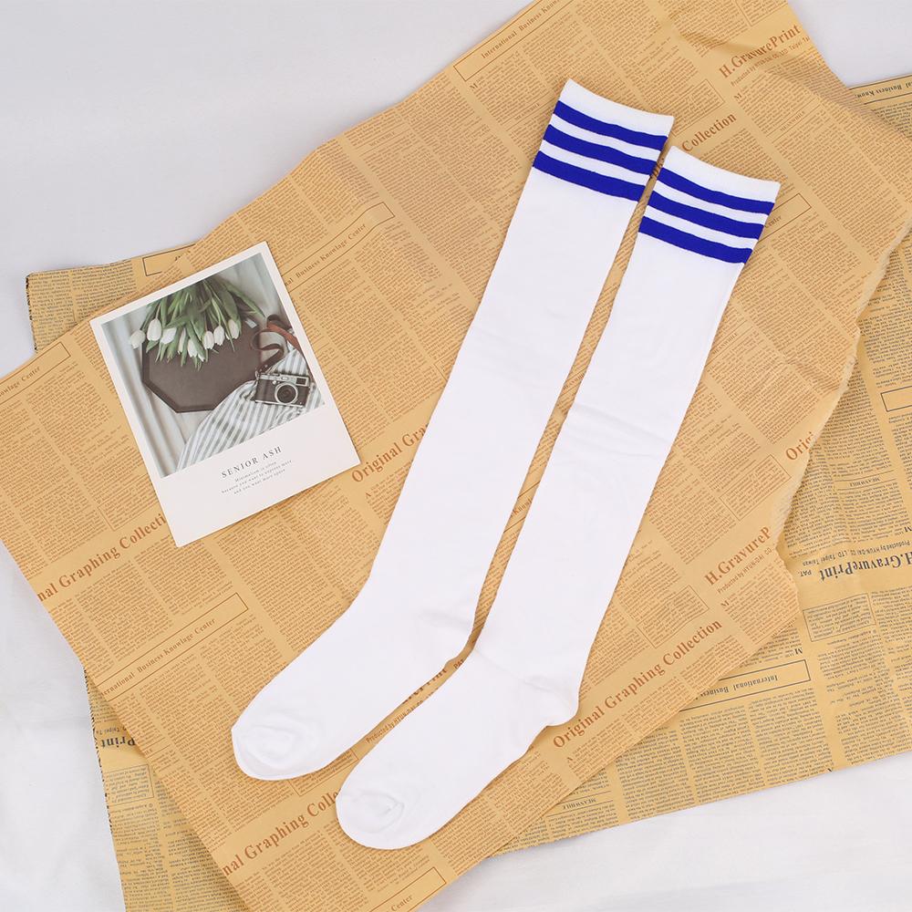 Long Socks With Three Stripes And Over The Knee College Style Performance Dance Women's Pressure Cotton Stocking