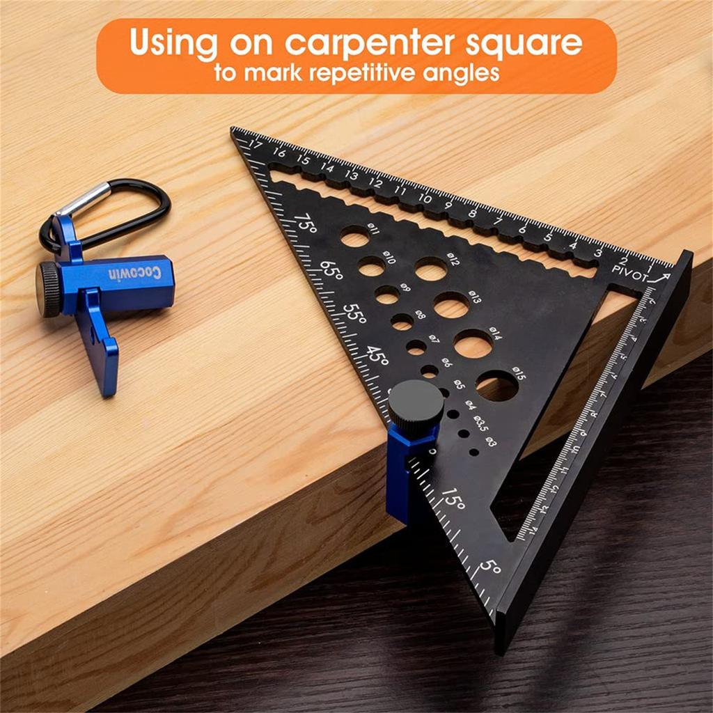 Stair Layout Framing Square Attachment Metal Tall Stair Gauges with Carabiner