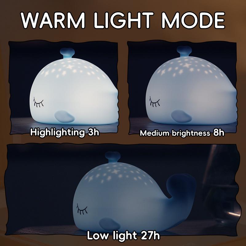 Whale Silicone Night Light: Cute Cross-Border Souvenir for Baby's Bedroom and Bedside