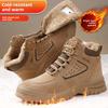 Men's Safety Shoes Thickened Fleece-lined Men's Boots Anti-smash Anti-puncture Winter with Steel Toe Cap Puncture Work Boots