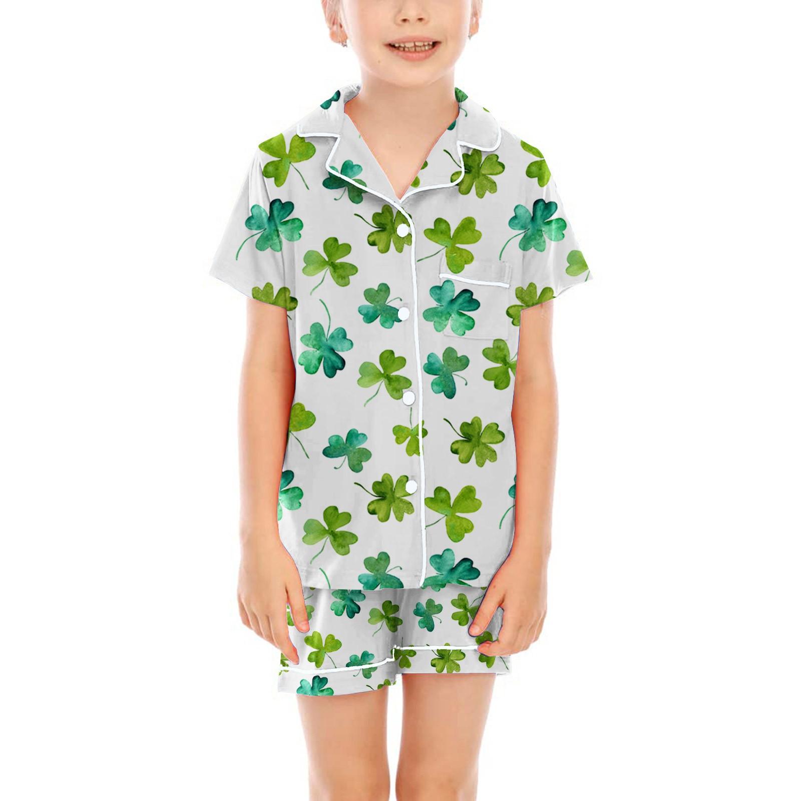 

Детские пижамы, модная рубашка из двух предметов, комплект с шортами, мягкий праздничный комплект повседневной одежды 160 белый