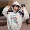 American Retro Contrasting Goldfish Hooded Sweater Men's and Women's New Autumn and Winter Loose Couple Tops