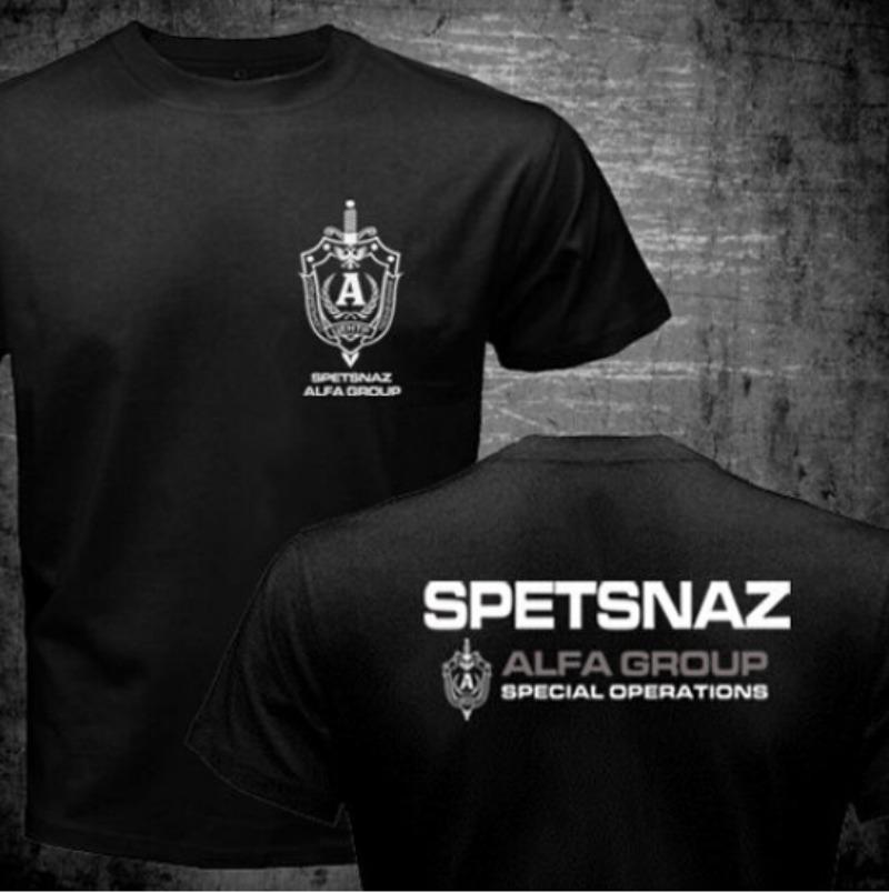 New Russian Spetsnaz Alfa Alpha Unit Counter Terrorist Special Unit Forces T Shirt 2 Side Black O Neck Tshirt Funny Shirts Tops