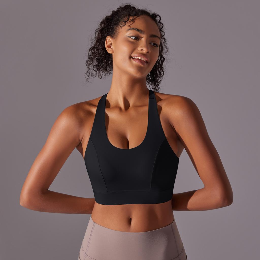 High Strength Sports Bra With Integrated Chest Cushion, Seamless Back Buckle, Yoga Vest, Shock-absorbing And Gathering, Beautiful Back Yoga Bra