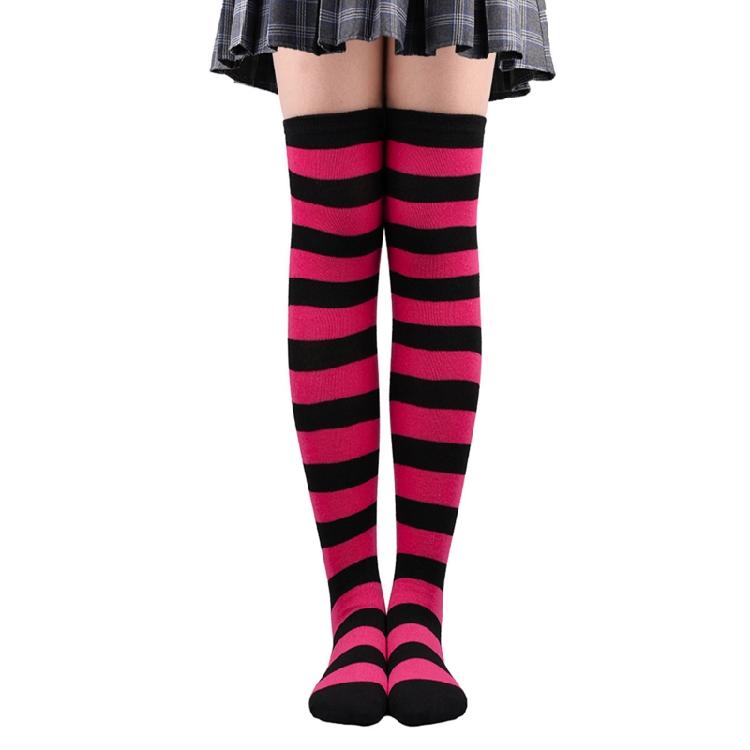 Damen Gestreifte Overknee Oberschenkelhohe Lange Socken für Weihnachts-Feierparty