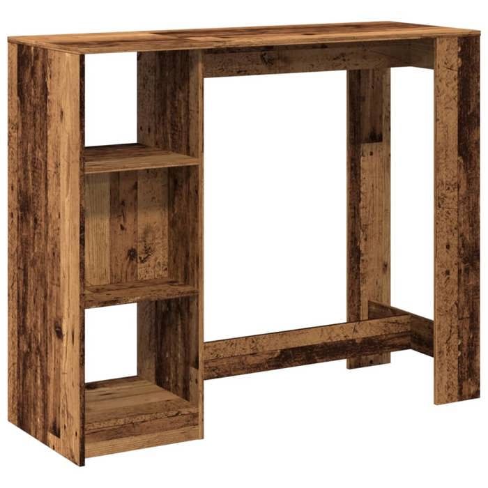 VidaXL Bar Table with Shelf Old Wood Engineered Wood, Pub Table, High Table, Bar Stool Table, Table of 854398