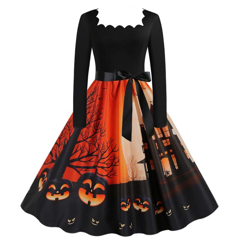 

Women Halloween Dresses Long Sleeve A- Line Party Dresses Dress 6219 3XL