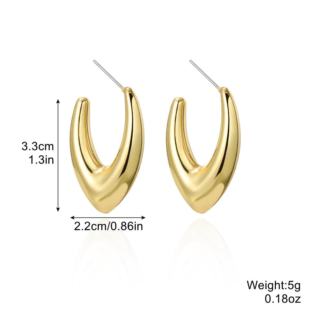 

Earrings Gold-plated Ins Earrings C Circle Love Drop-shaped Earrings Bamboo Simple Earrings Versatile Trendy Earrings 2025 Everyday Jewelry