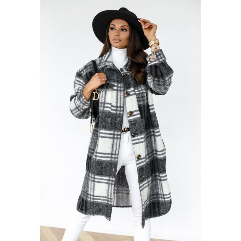 2025 Trending Long Sleeve Plaid Print Jacket Shirt for Spring and Autumn