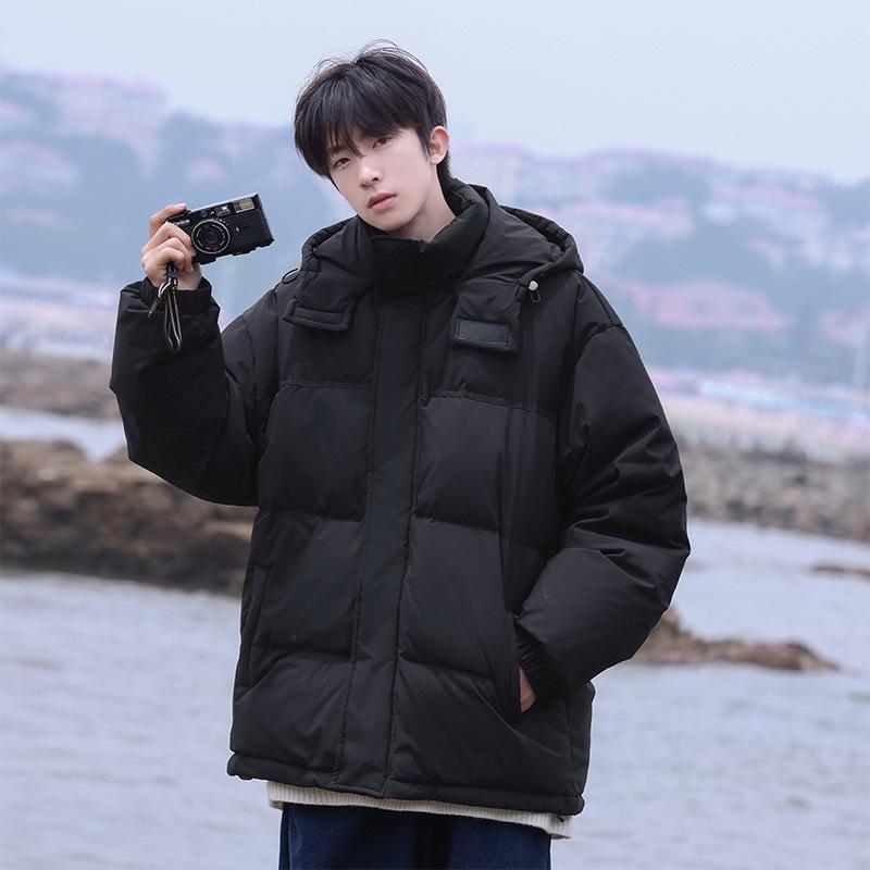

Пуховик мужской новый зимний с капюшоном белый утиный пух теплое пальто стиль пары свободный повседневный модный топ мужская одежда 4XL