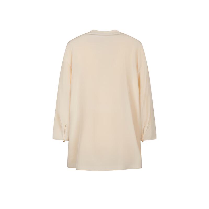 Less Women's V-Neck 3/4 Sleeve Silk Long Blouse