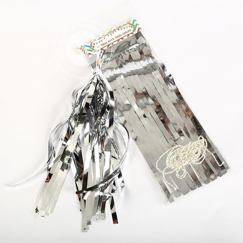 5Pcs/Packs Paper/Foil Tassel Diy Set Garland Ribbon Balloons Baby Shower Birthdays Party Wedding Decoration Balloon Accessories