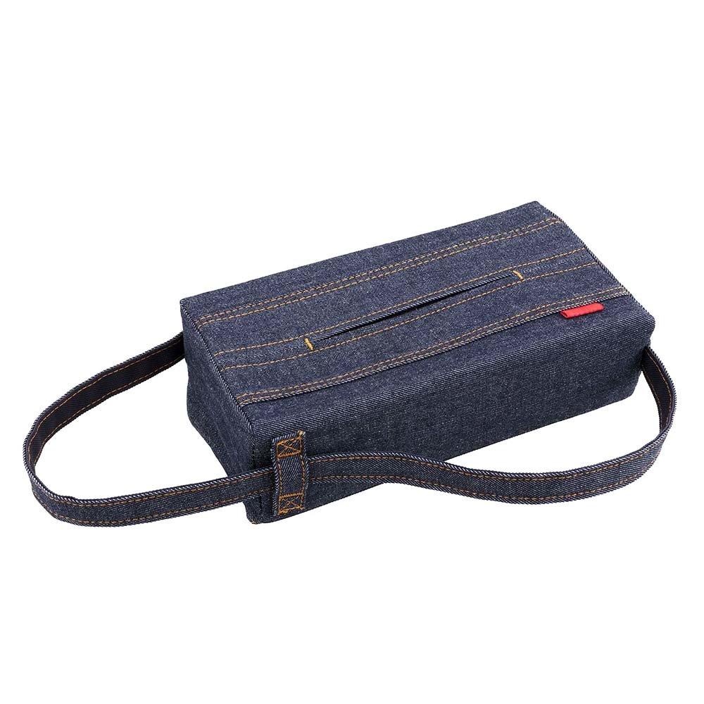 NAPOLEX Light Fizz Denim Pattern Car Tissue Cover with String Easy to Attach to - Headrests, etc. (NAPOLEX LF-147)