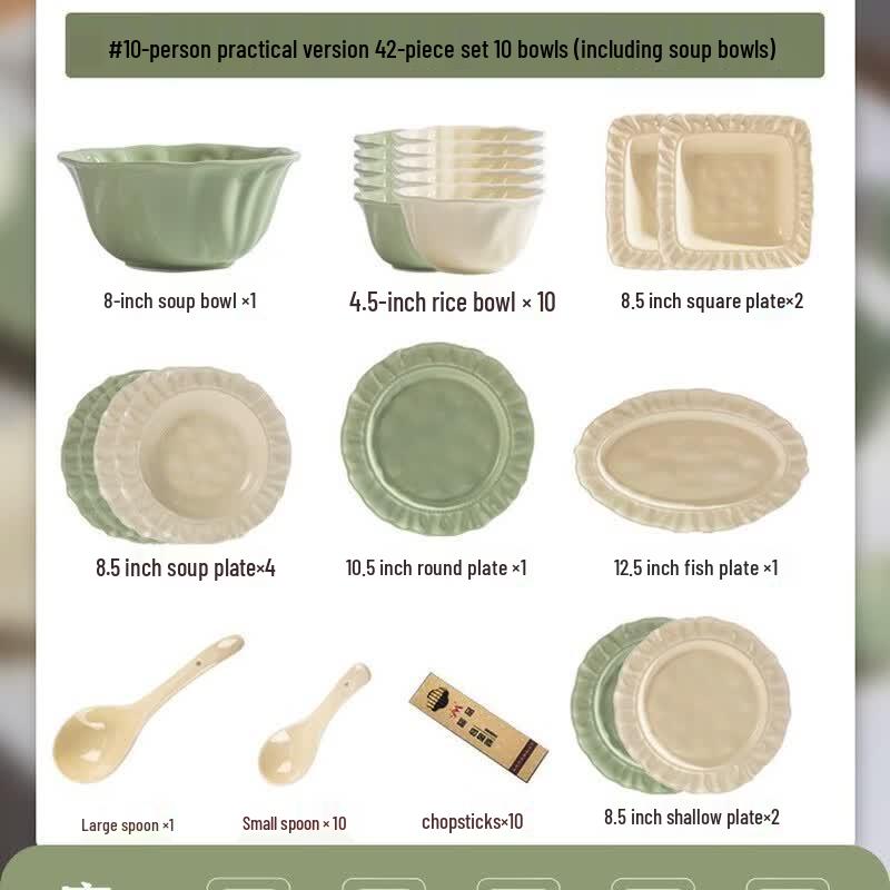 WUHE Japanese Petal Bone China Dinnerware Set