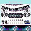 Colorful Tik Tok Birthday Party Supplies Set Featuring Fun Tableware Decor Plates Cups And Banner
