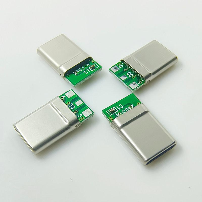2/10 Sets Pd 3Wire Charging Head 3Pin Male Type C Laptop Connector 3Solder Joint Cc Pin Ctoc5 With Capacitor Notebook Adapter