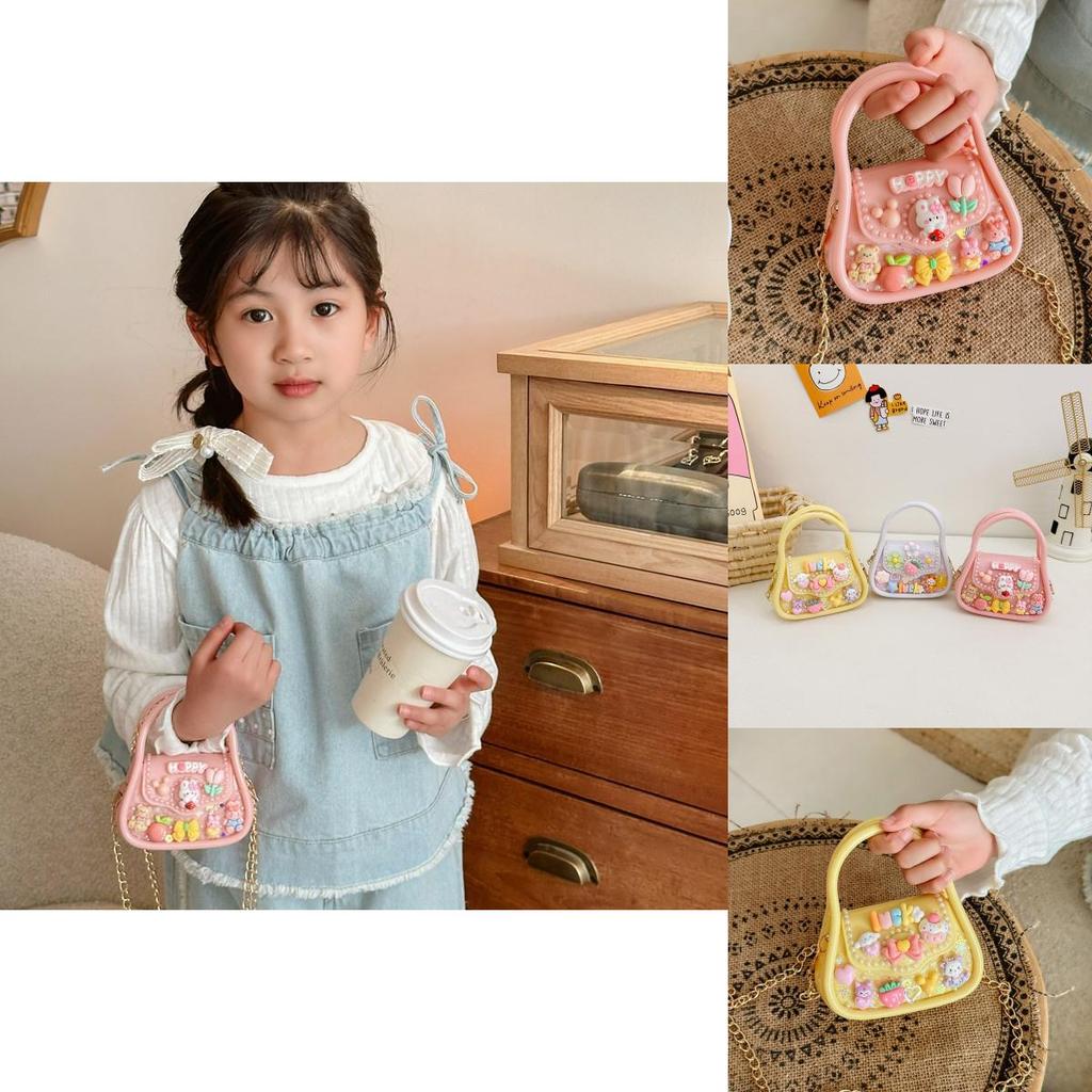 Lightweight Silicone Kids Handbag Cute Cartoon Style With Chain Detail