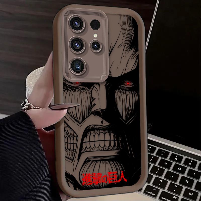 Attack On Titan Anime Giant Case For Samsung Galaxy S24 S23 S25 Ultra S22 S21 Plus FE A56 A36 A26 A16 A06 A15 A25 A35 A55 5G