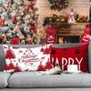 1PCS Christmas Red & White Pillowcases: Merry, Holly, Happy Holidays! Sofa Bed Cushion Cover, New Year Home Decoration