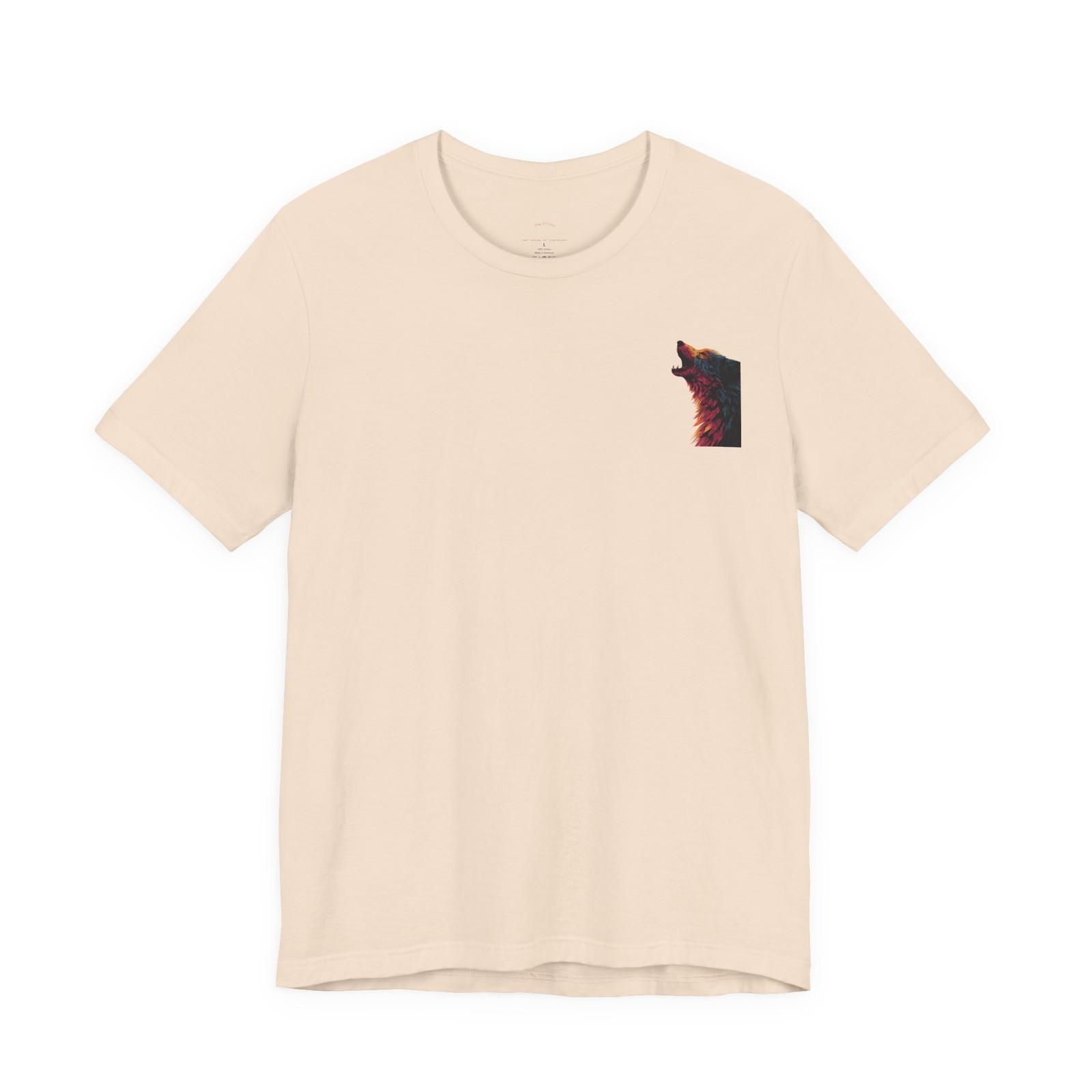 Howling Wolf Graphic Tee — Colorful Roaring Wolf T-Shirt S разноцветный