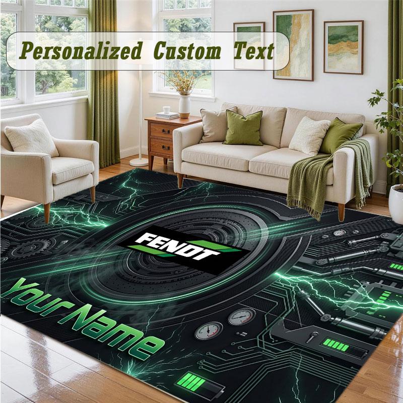 Crystal Velvet Square Rug Custom NameFendt Pattern Non Slip Home Floor Decor Rug