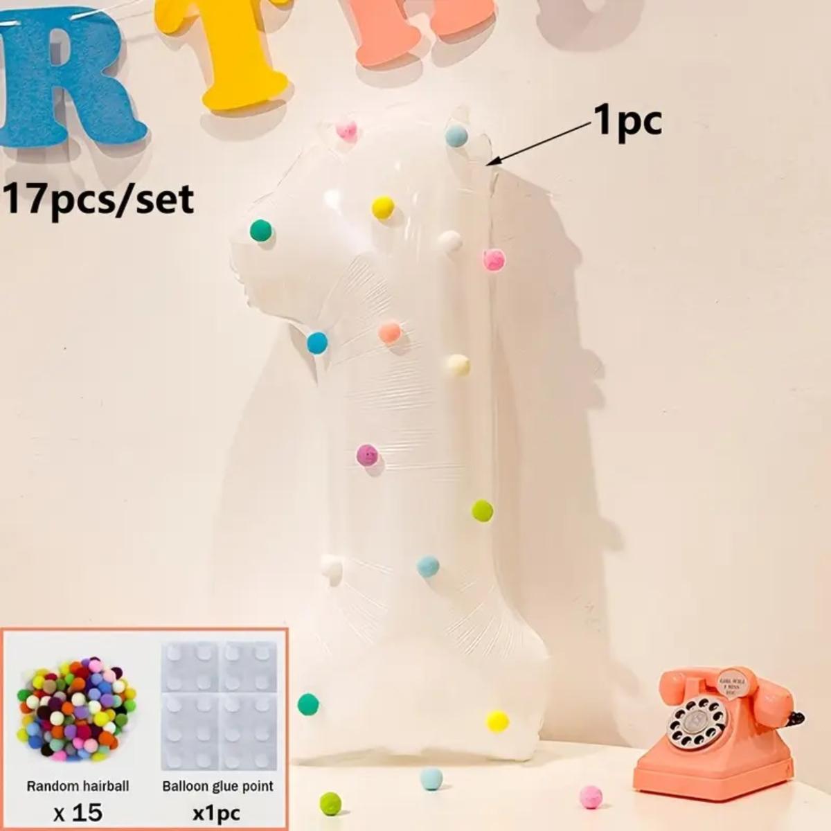 

32 inch aluminum film digital color balloon furry ball polka dot decoration, birthday outdoor party anniversary scene photograph 32inch