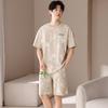 Summer Men's Pajamas Set Casual Loose MODAL COTTON Sleepwear Loungewear Students Two-Piece Sets Cartoon Youth Nightwear Homewear