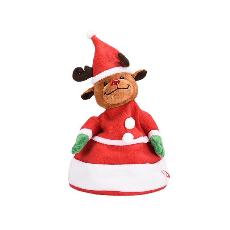 Dancing, Singing, and Light-Up Plush Christmas Santa Hat Doll Gift